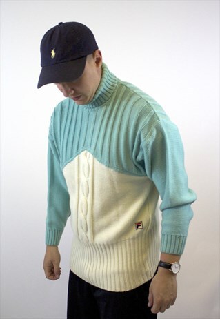 VINTAGE FILA ROLL NECK SWEATSHIRT