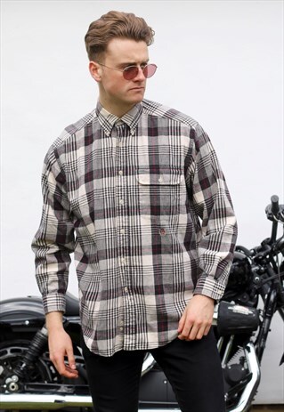 TOMMY HILFIGER USA CROSS HATCH PLAID SHIRT