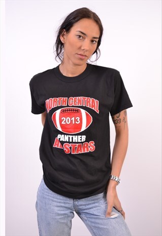 RUSSELL ATHLETIC PANTHER T-SHIRT TOP BLACK