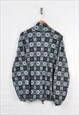 VINTAGE FLEECE SNOWFLAKE PATTERNED GREY LADIES XXXL