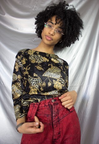 VELVET PRINTED TOP