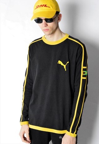 BLACK AND YELLOW JAMAICA LONG SLEEVE SHIRT