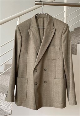 AMI Jacket Coat Double Breasted Blazer Unlined Wool