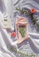 PASTEL PINK NETTED TULIP PRINT SOCKS