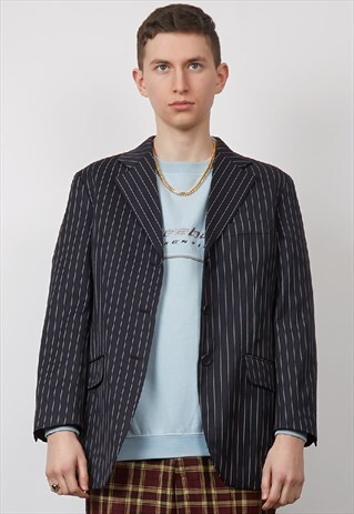 VINTAGE 90'S OVERSIZED PINSTRIPE BLAZER