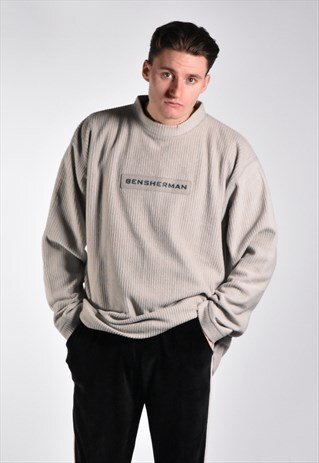 1990S BEN SHERMAN SPELLOUT FLEECE TOWEL SWEATSHIRT
