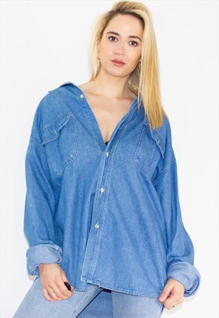 VINTAGE 90'S OVERSIZED DENIM SHIRT