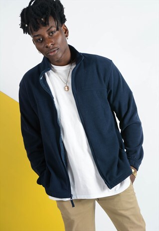VINTAGE STARTER FLEECE IN BLUE WITH LOGO.