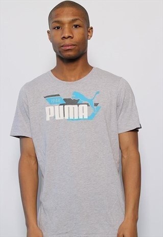 VINTAGE PUMA LOGO T-SHIRT GREY
