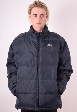 KAPPA MENS VINTAGE PADDED JACKET XXL NAVY BLUE 90S