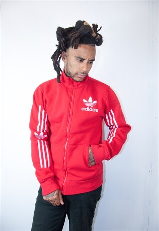 RED ADIDAS VINTAGE TRACKSUIT TOP