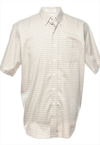 L.L. BEAN CHECKED SHORT SLEEVE SHIRT - L