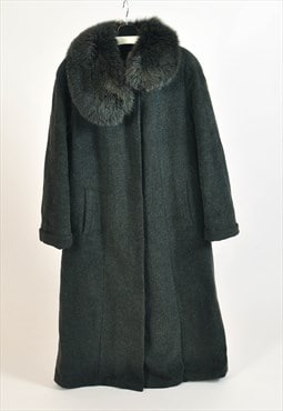 Vintage 80s maxi coat in dark green