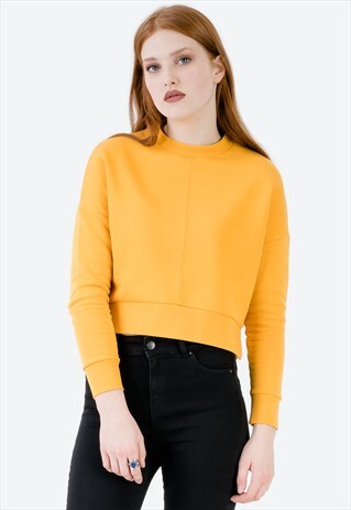 YELLOW OFF SHOULDER SWEATSHIRT