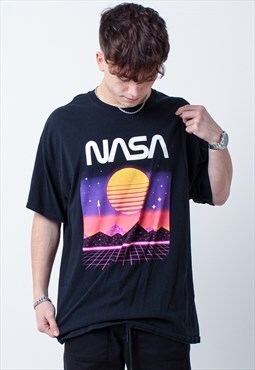 Vintage NASA Graphic T-Shirt in Black XL
