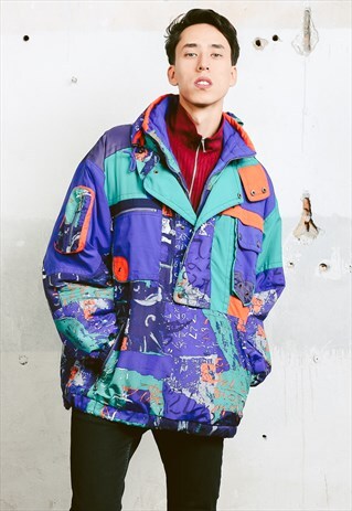 VINTAGE 90S BOLD PATTERNED WINTER JACKET