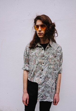 VINTAGE PASTEL ABSTRACT PATTERNED SHIRT