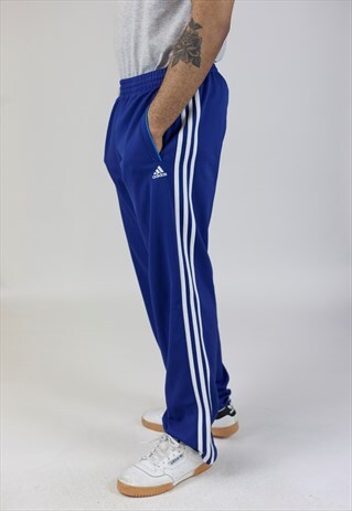 VINTAGE 90'S ADIDAS BLUE TRACKSUIT BOTTOMS