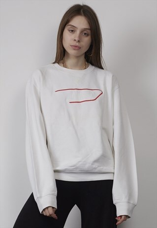 VINTAGE 90'S DIESEL LOGO WHITE SWEATER