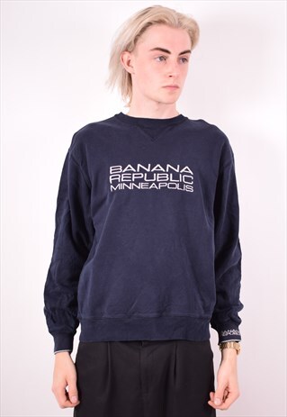 BANANA REPUBLIC MENS VINTAGE SWEATSHIRT JUMPER SMALL 90S