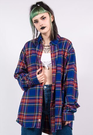 VINTAGE 90'S GRUNGE FLANNEL CHECK SHIRT