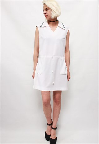 VINTAGE 90'S BEAUTIFUL CUTE WHITE CLASSIC TENNIS DRESS