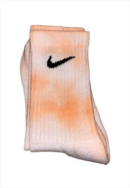 Nike custom tie dye socks -peach unisex 5-8 U.K