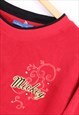 VINTAGE DISNEY MICKEY MOUSE FLEECE SWEATER RED PULLOVER 90S