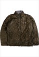 Vintage  Under Armour Puffer Jacket Full Zip Up Khaki Green