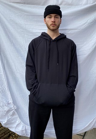 BLACK LOUNGEWEAR HOODIE SWEATS