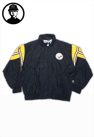 VINTAGE NFL PITTSBURGH STEELERS ZIP UP TRACK JACKET