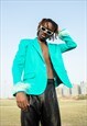 UNISEX TEAL STRAIGHT BLAZER