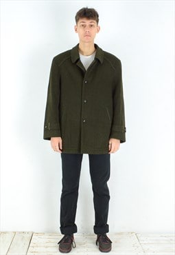 Vintage Pischl Loden Mens L Wool Jacket Over Coat Winter Top