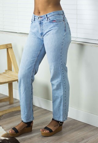 VINTAGE POLO RALPH LAUREN JEANS LOGO 90S X 18.7