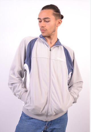 VINTAGE REEBOK TRACKSUIT TOP JACKET BLUE