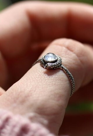 APEP PHASE 2 CLEAR SNAKE REGENT STERLING SILVER GOTHIC RING
