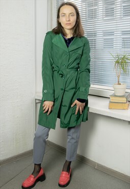 Vintage 90's Green Thin Trench Coat