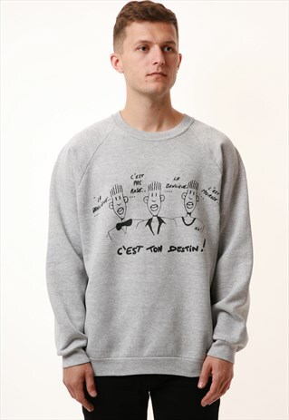 90S MADE IN ENGLAND VINTAGE GRAPHIC COTTON SWEATSHIRT 16044