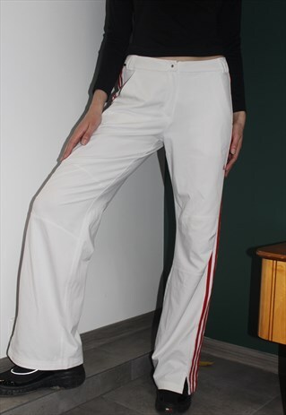 VINTAGE 90' OLDSCHOOL UNIQUE WHITE ADIDAS TROUSERS