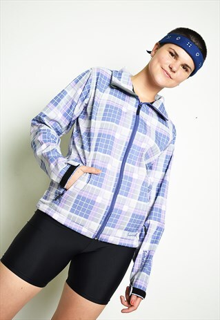 Y2K RETRO CHECKED HUMMEL SPORTS GRAPHIC SKI JACKET