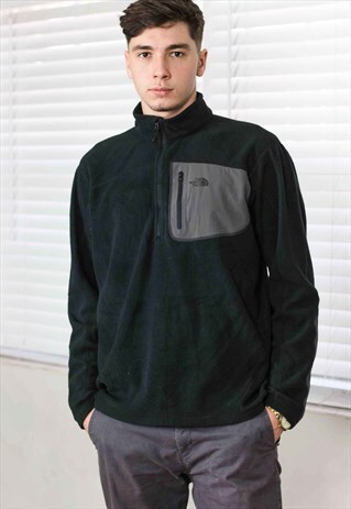 VINTAGE THE NORTH FACE 1/4 ZIP FRONT JUMPER LOGO 90S L 9.9