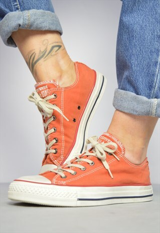 VINTAGE 90S CONVERSE ORANGE OX SHOES TRAINERS SNEAKERS