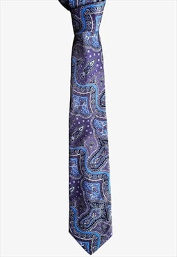 Vintage 90s Pierre Cardin Purple Paisley Print Tie