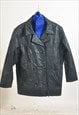 Vintage 90s double breasted real leather coat