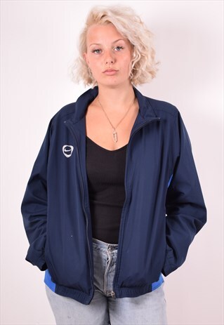 NIKE WOMENS VINTAGE TRACKSUIT TOP JACKET SMALL BLUE 90S