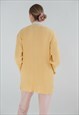 VINTAGE 80S BUTTON UP KNITWEAR CARDIGAN IN PASTEL YELLOW L