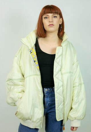 VINTAGE 90S COLOURFUL LINED BOMBER JACKET