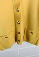 VINTAGE KNITTED CARDIGAN YELLOW CHUNKY KNIT