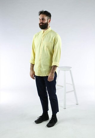 LONG SLEEVE YELLOW SHIRT / MENS DRESS SHIRT