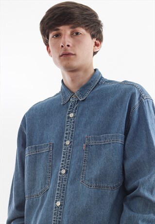 VINTAGE LEVIS DENIM 90S BLUE LONG SLEEVE